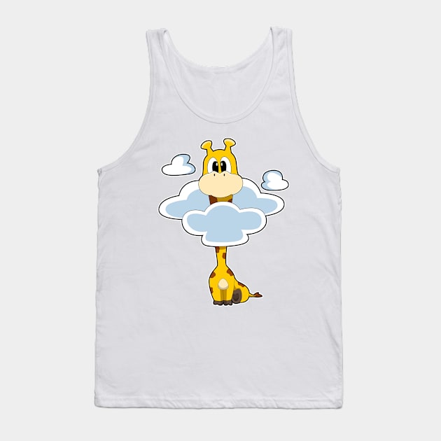 Giraffe with Clouds Tank Top by Markus Schnabel